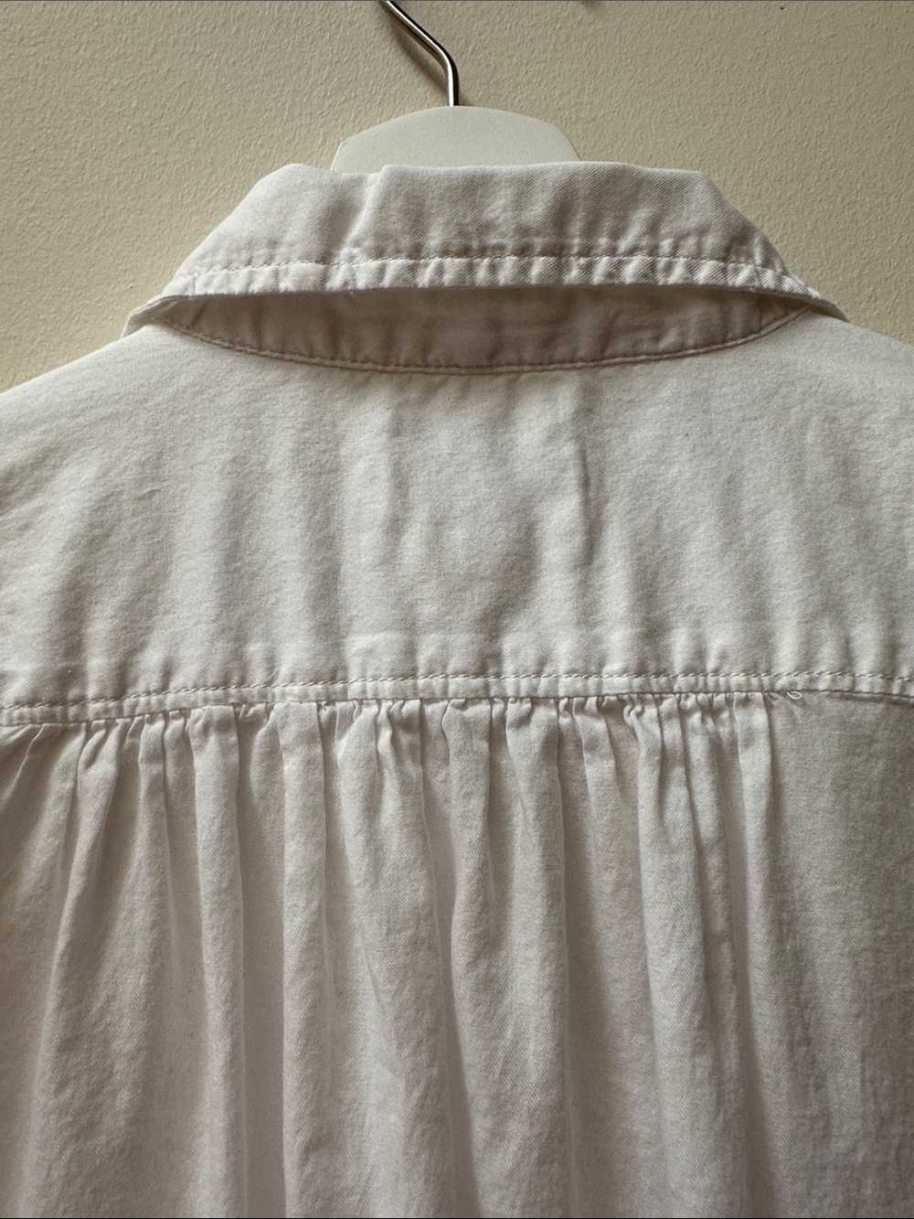 White Casual Button-Down Cotton Shirt - Picture 5 of 6
